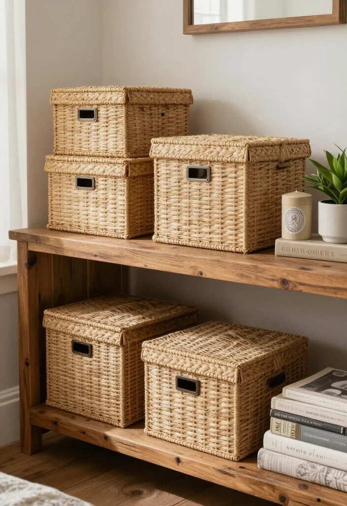 17 Stylish Farmhouse Bedroom Storage Solutions to Maximize Your Space (Check Out #5!) 52 17 Stylish Farmhouse Bedroom Storage Solutions to Maximize Your Space (Check Out #5!) - 9. Decorative Storage Boxes 1