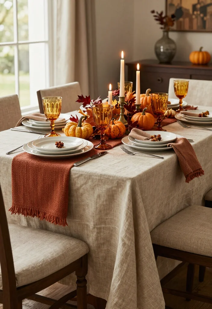 17 Thanksgiving Table Upgrades That'll Make Your Dinner Look Straight Out of a Magazine 2 17 Thanksgiving Table Upgrades That'll Make Your Dinner Look Straight Out of a Magazine - 1. Begin With a Beautiful Linen Foundation 1