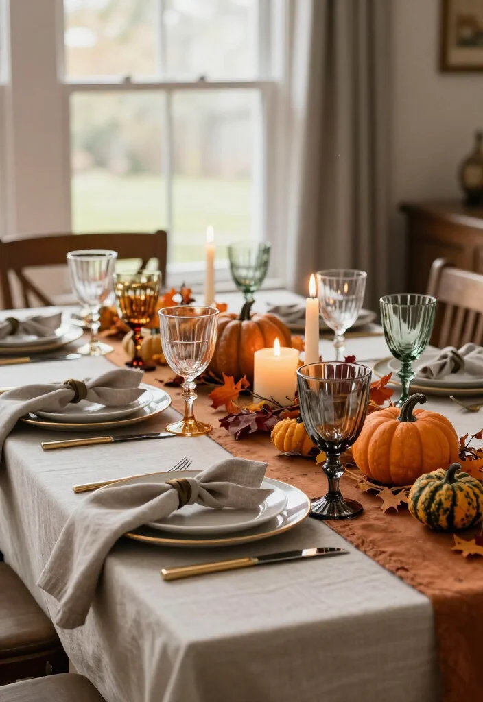 17 Thanksgiving Table Upgrades That'll Make Your Dinner Look Straight Out of a Magazine 33 17 Thanksgiving Table Upgrades That'll Make Your Dinner Look Straight Out of a Magazine - 10. Mix Glassware for a Collected Look 1