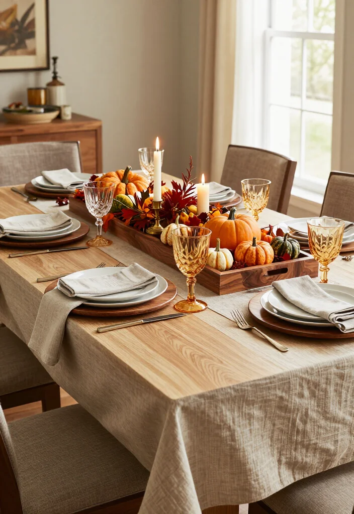 17 Thanksgiving Table Upgrades That'll Make Your Dinner Look Straight Out of a Magazine 45 17 Thanksgiving Table Upgrades That'll Make Your Dinner Look Straight Out of a Magazine - 12. Add a Natural Wood Element 1