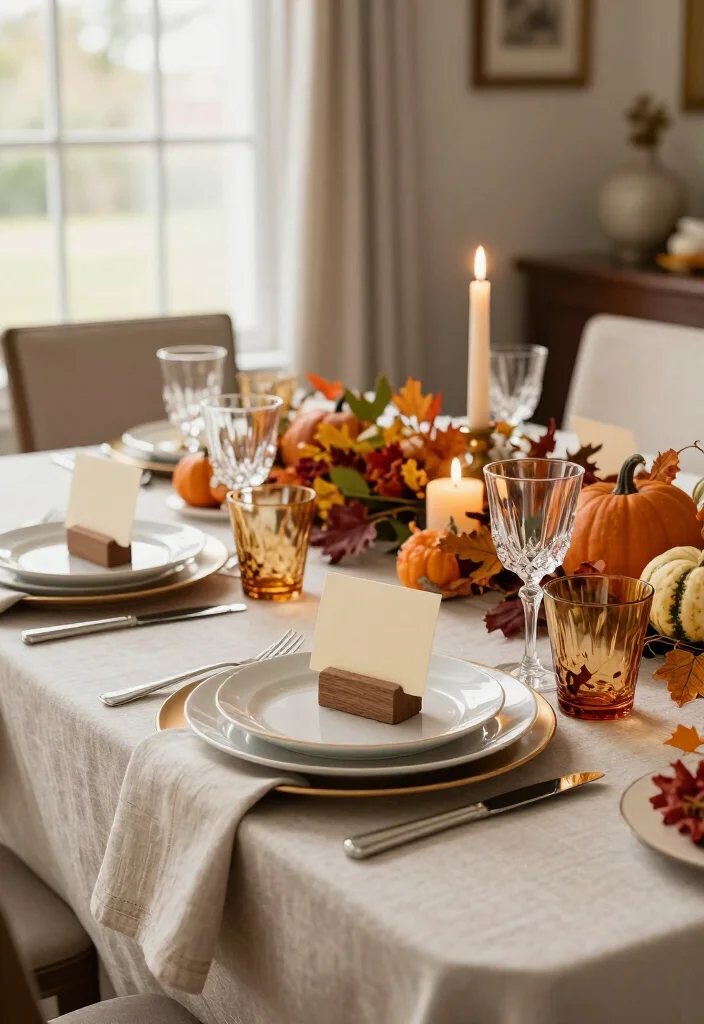 17 Thanksgiving Table Upgrades That'll Make Your Dinner Look Straight Out of a Magazine 5 17 Thanksgiving Table Upgrades That'll Make Your Dinner Look Straight Out of a Magazine - 4. Add Simple Place Cards With a Handmade Feel 1