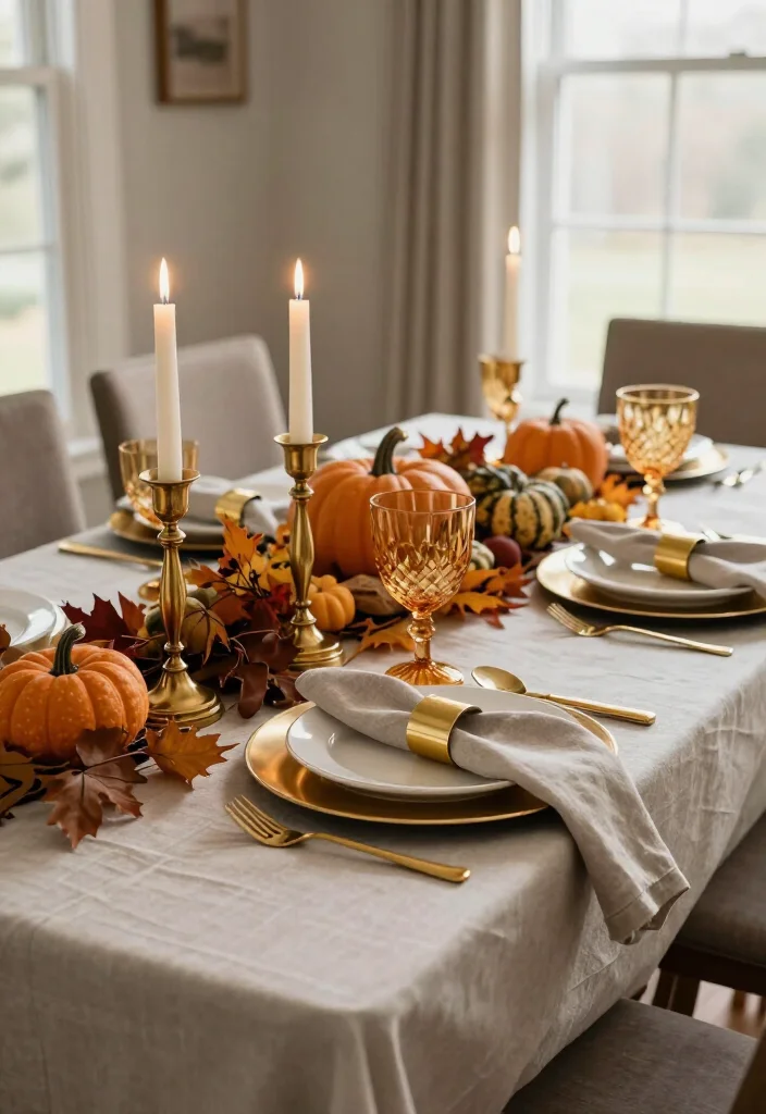 17 Thanksgiving Table Upgrades That'll Make Your Dinner Look Straight Out of a Magazine 18 17 Thanksgiving Table Upgrades That'll Make Your Dinner Look Straight Out of a Magazine - 7. Bring in One Polished Metallic Finish 1
