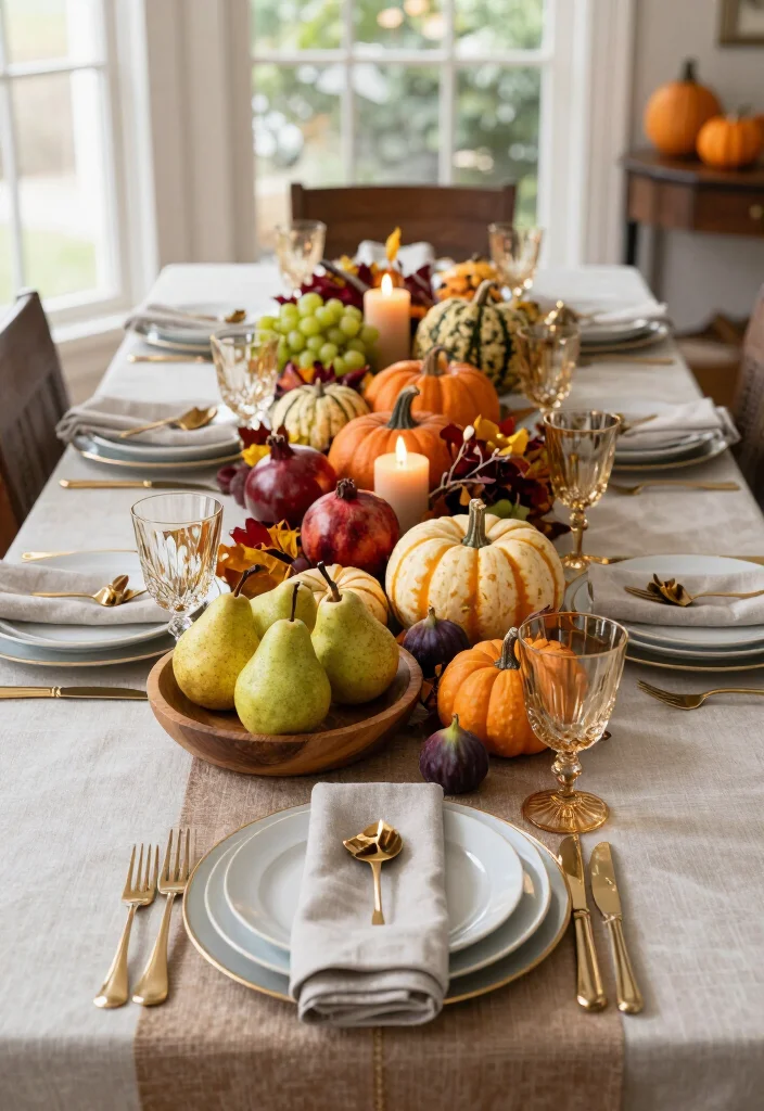 17 Thanksgiving Table Upgrades That'll Make Your Dinner Look Straight Out of a Magazine 21 17 Thanksgiving Table Upgrades That'll Make Your Dinner Look Straight Out of a Magazine - 8. Let Seasonal Produce Do Some Decorating 1
