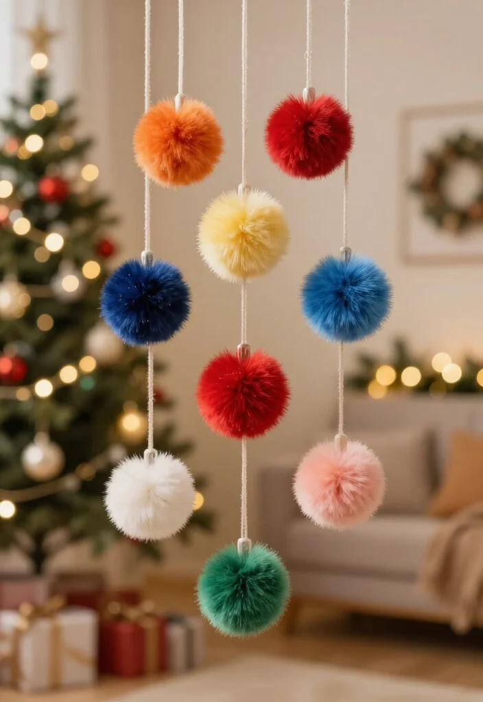 17 Trendy Christmas Tree Ornaments for 2026 That Will Wow Your Guests! - 11. Colorful Pom-Pom Ornaments 1