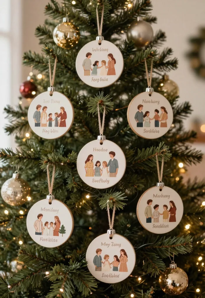 17 Trendy Christmas Tree Ornaments for 2026 That Will Wow Your Guests! - 6. Personalized Family Ornaments 1