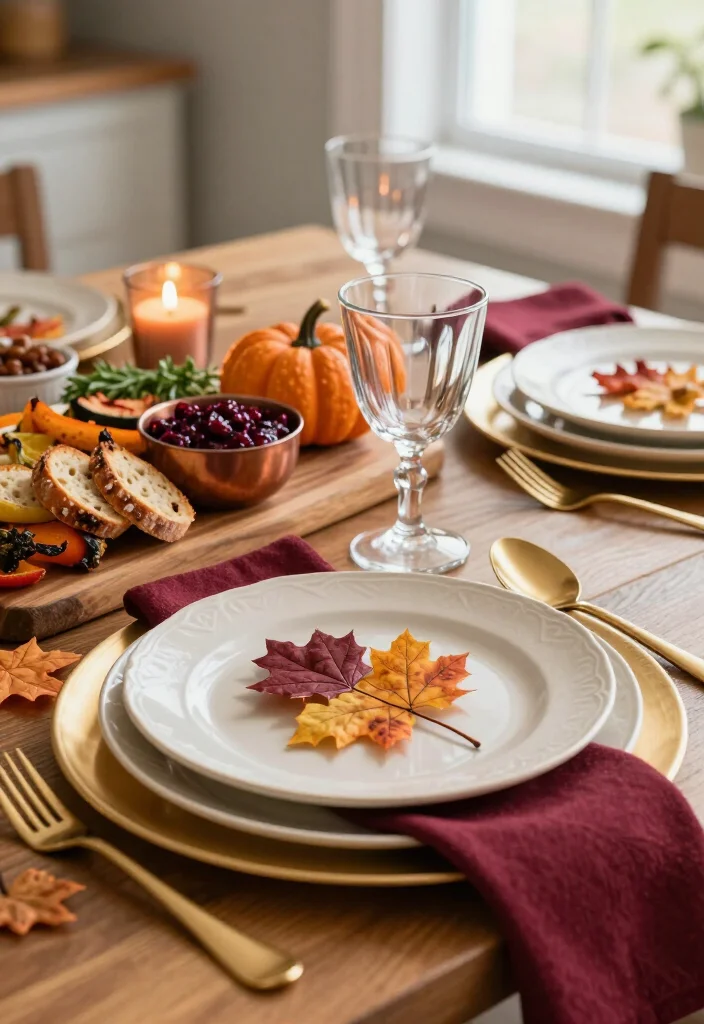 19 Dollar Tree Thanksgiving Table Setting Ideas That Look Shockingly Expensive (Guests Will Never Guess the Cost!) - 1. Layer Cream Plates Over Gold Charger Plates 1