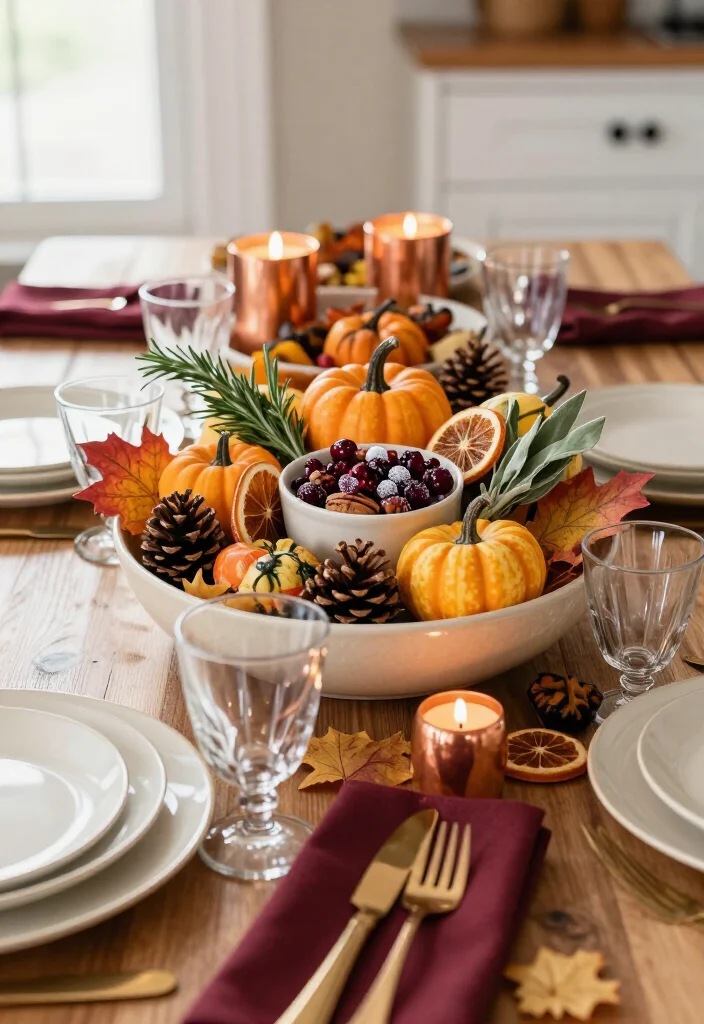 19 Dollar Tree Thanksgiving Table Setting Ideas That Look Shockingly Expensive (Guests Will Never Guess the Cost!) - 14. Style a Single Statement Pumpkin Bowl 1