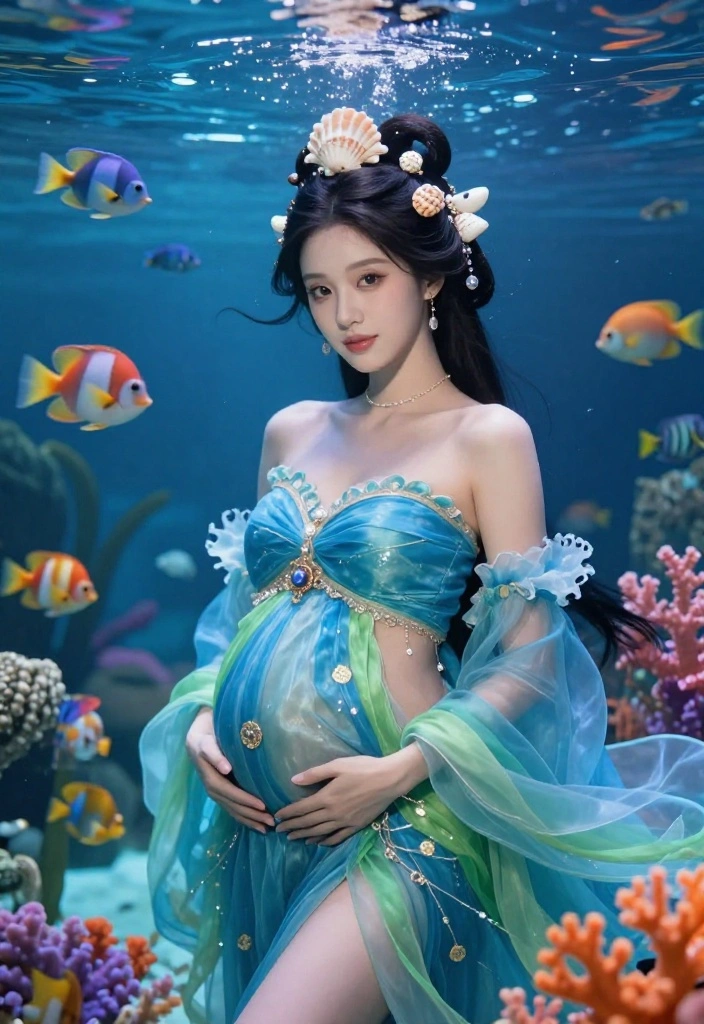 19 Genius Pregnant Halloween Costume Ideas That Will Make You the Star of the Night! - 10. Under the Sea 1