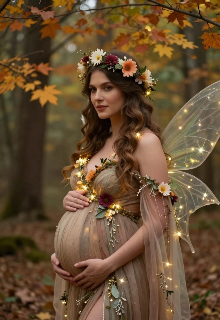 19 Genius Pregnant Halloween Costume Ideas That Will Make You the Star of the Night! - 14. Woodland Fairy 1