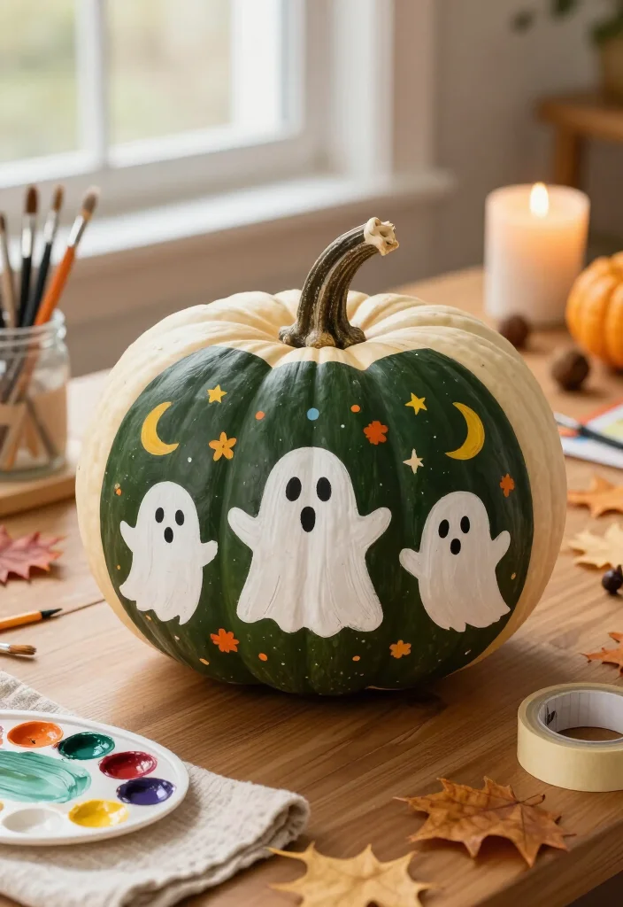 19 Brilliant Hand-Painted Pumpkin Ideas So Easy, Even Beginners Can Create Stunning Fall Decor! 55 19 Hand-Painted Pumpkin Ideas So Easy, Even Beginners Can Create Stunning Fall Decor! - 12. Sweet Ghost and Spirit Pumpkins 1