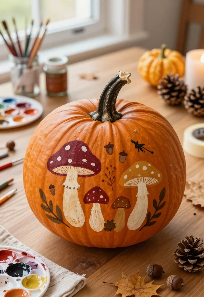 19 Brilliant Hand-Painted Pumpkin Ideas So Easy, Even Beginners Can Create Stunning Fall Decor! 70 19 Hand-Painted Pumpkin Ideas So Easy, Even Beginners Can Create Stunning Fall Decor! - 15. Woodland Mushroom Pumpkins 1
