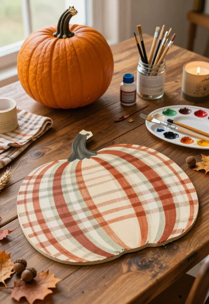 19 Brilliant Hand-Painted Pumpkin Ideas So Easy, Even Beginners Can Create Stunning Fall Decor! 5 19 Hand-Painted Pumpkin Ideas So Easy, Even Beginners Can Create Stunning Fall Decor! - 4. Cozy Gingham and Plaid Pumpkins 1