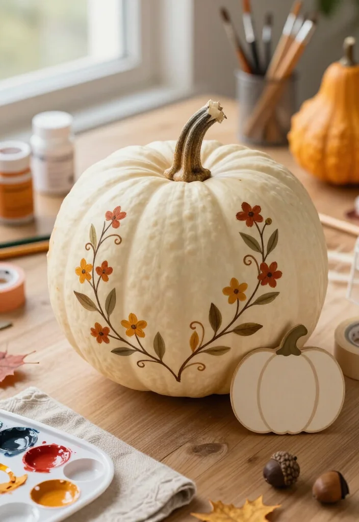 19 Brilliant Hand-Painted Pumpkin Ideas So Easy, Even Beginners Can Create Stunning Fall Decor! 6 19 Hand-Painted Pumpkin Ideas So Easy, Even Beginners Can Create Stunning Fall Decor! - 5. Tiny Floral Vine Pumpkins 1