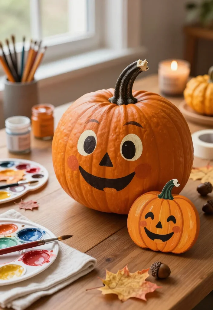 19 Brilliant Hand-Painted Pumpkin Ideas So Easy, Even Beginners Can Create Stunning Fall Decor! 32 19 Hand-Painted Pumpkin Ideas So Easy, Even Beginners Can Create Stunning Fall Decor! - 9. Friendly Pumpkin Faces 1