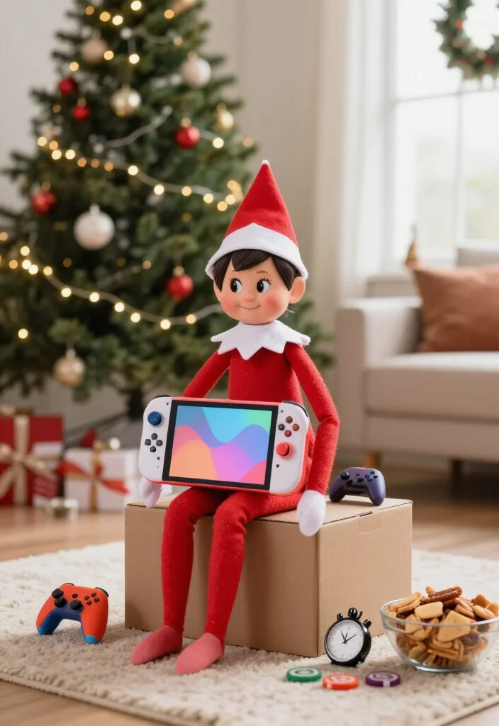 19 Hilarious Elf on the Shelf Ideas for Older Kids That Are Actually Cool (Your Tweens Will Be Obsessed with #7!) - 1. Make the Elf the Official Gaming Tournament Referee 1