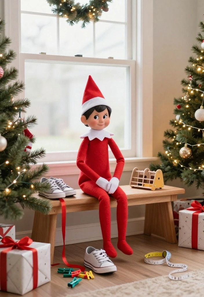 19 Hilarious Elf on the Shelf Ideas for Older Kids That Are Actually Cool (Your Tweens Will Be Obsessed with #7!) - 10. Let the Elf Style the Family Sneakers 1