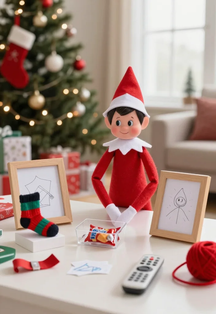19 Hilarious Elf on the Shelf Ideas for Older Kids That Are Actually Cool (Your Tweens Will Be Obsessed with #7!) - 15. Open a Tiny Museum of Family Memes 1