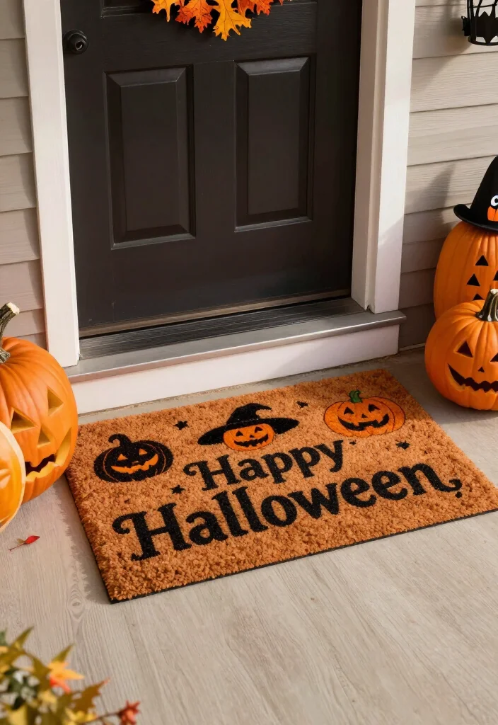 19 Inexpensive Halloween Decor Ideas Under $50 That Will Transform Your Home into a Spooktacular Wonderland! - 12. Festive Floor Mats: Welcome in Style 1