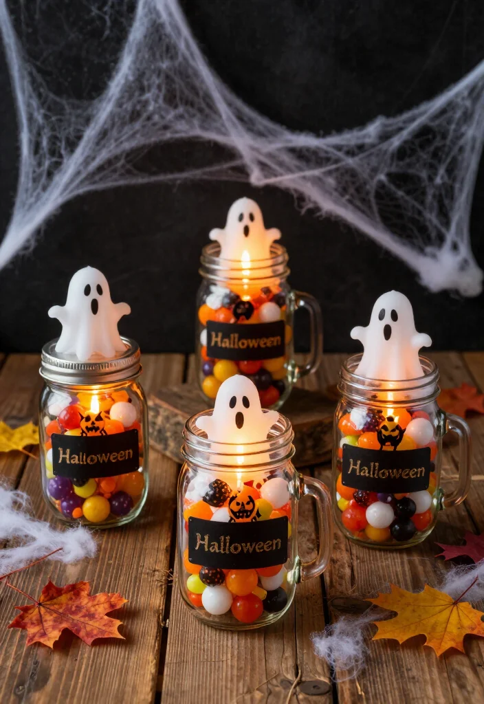 19 Inexpensive Halloween Decor Ideas Under $50 That Will Transform Your Home into a Spooktacular Wonderland! - 15. Decorated Jars: Versatile and Charming 1