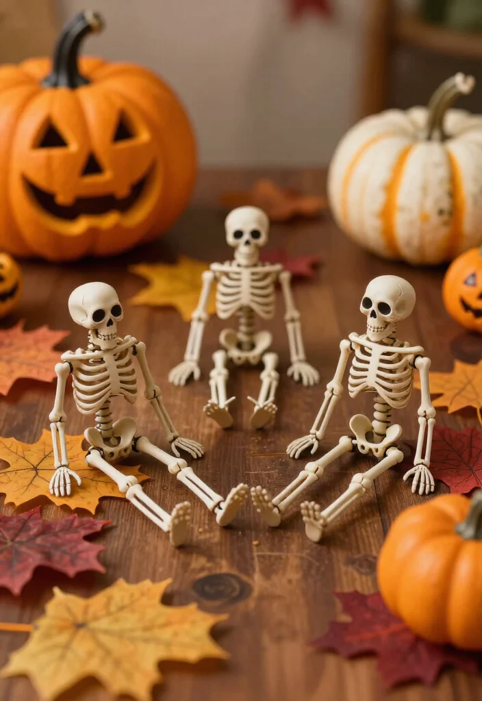 19 Inexpensive Halloween Decor Ideas Under $50 That Will Transform Your Home into a Spooktacular Wonderland! - 5. Skeleton Accents: A Touch of Whimsy 1