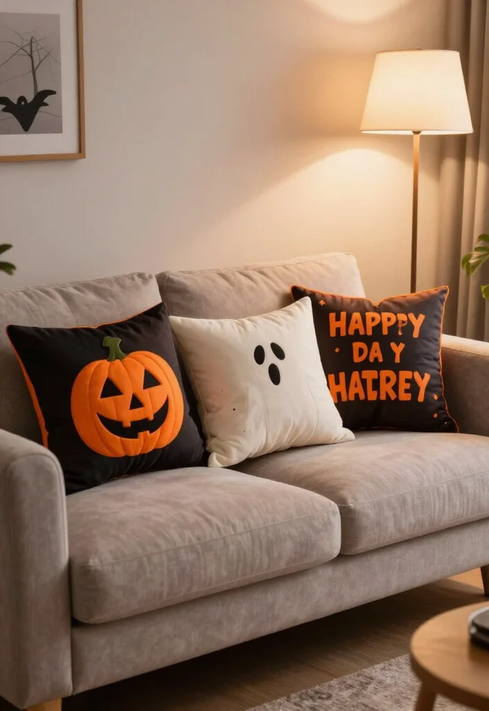 19 Inexpensive Halloween Decor Ideas Under $50 That Will Transform Your Home into a Spooktacular Wonderland! - 8. Themed Throw Pillows: Snuggle Up with Spooky Flare 1
