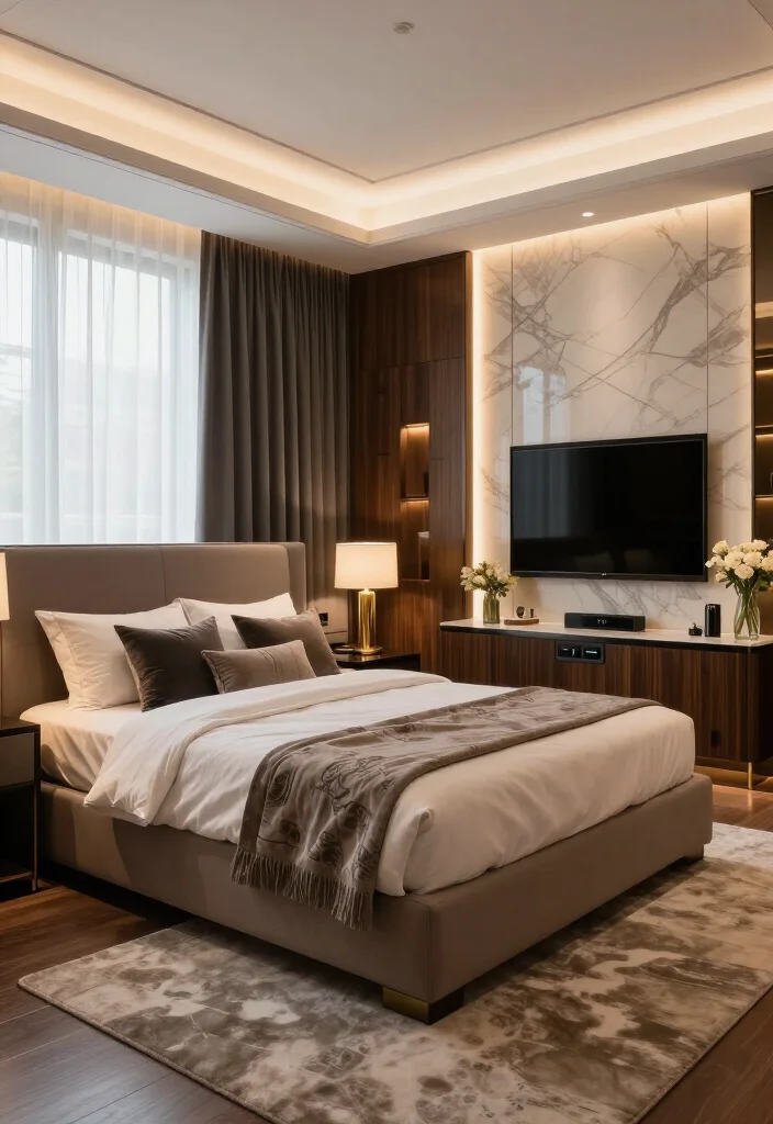 19 Luxurious Master Bedroom Ideas That Look Straight Out of a 5-Star Hotel 74 19 Luxurious Master Bedroom Ideas That Look Straight Out of a 5-Star Hotel - 19. Add Quiet Smart Features for a True Suite Feel 1