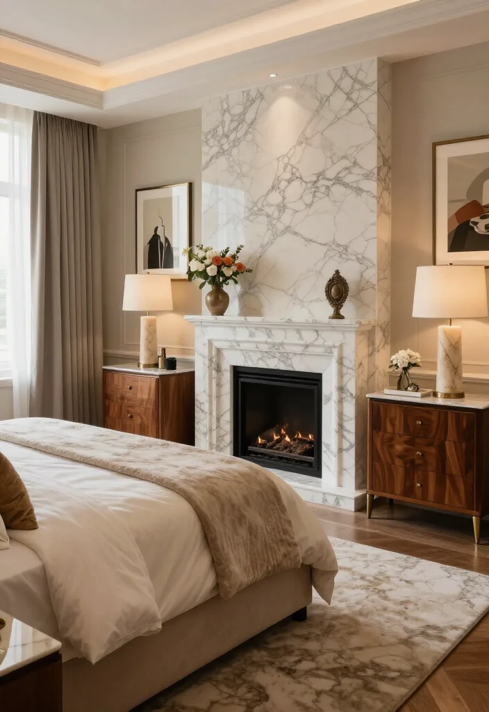 19 Luxurious Master Bedroom Ideas That Look Straight Out of a 5-Star Hotel 19 19 Luxurious Master Bedroom Ideas That Look Straight Out of a 5-Star Hotel - 8. Bring in Marble for a Quiet Touch of Opulence 1