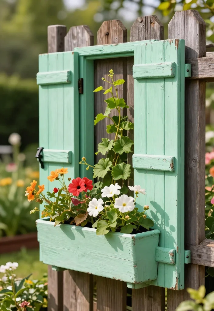 19 Old Shutter Outdoor Decor Ideas That'll Transform Your Space into a Charming Retreat! - 1. Shutter Flower Boxes 1