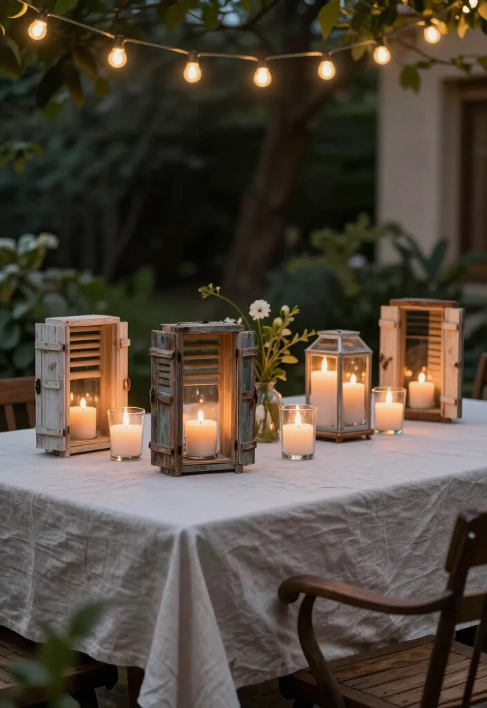 19 Old Shutter Outdoor Decor Ideas That'll Transform Your Space into a Charming Retreat! - 10. Shutter Candle Holder 1