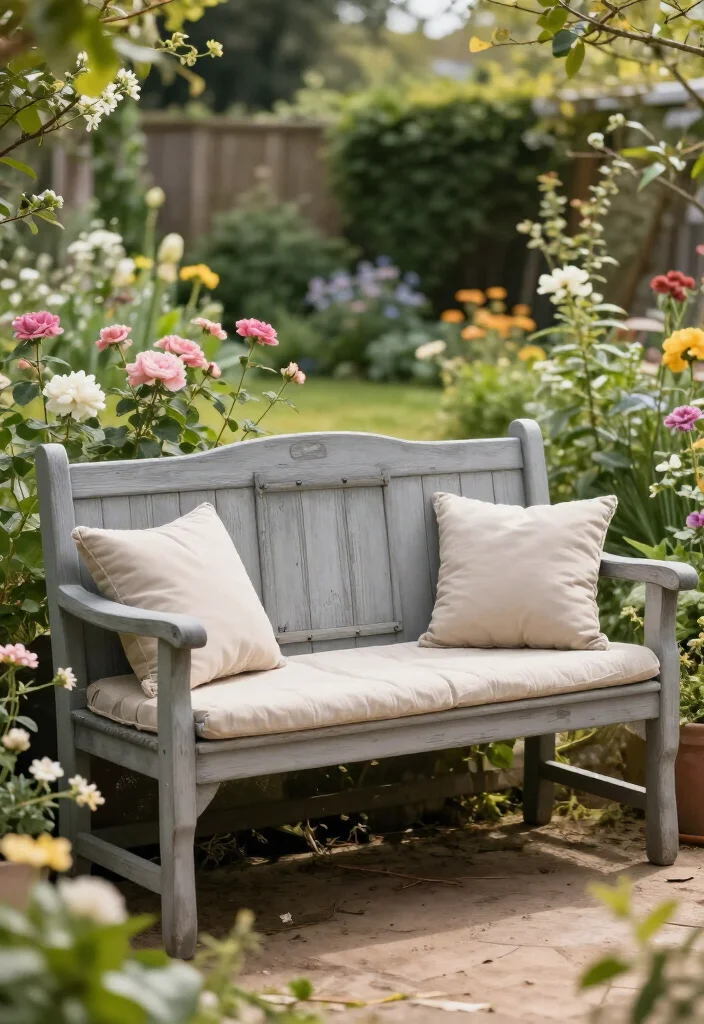 19 Old Shutter Outdoor Decor Ideas That'll Transform Your Space into a Charming Retreat! - 11. Shutter Garden Bench 1