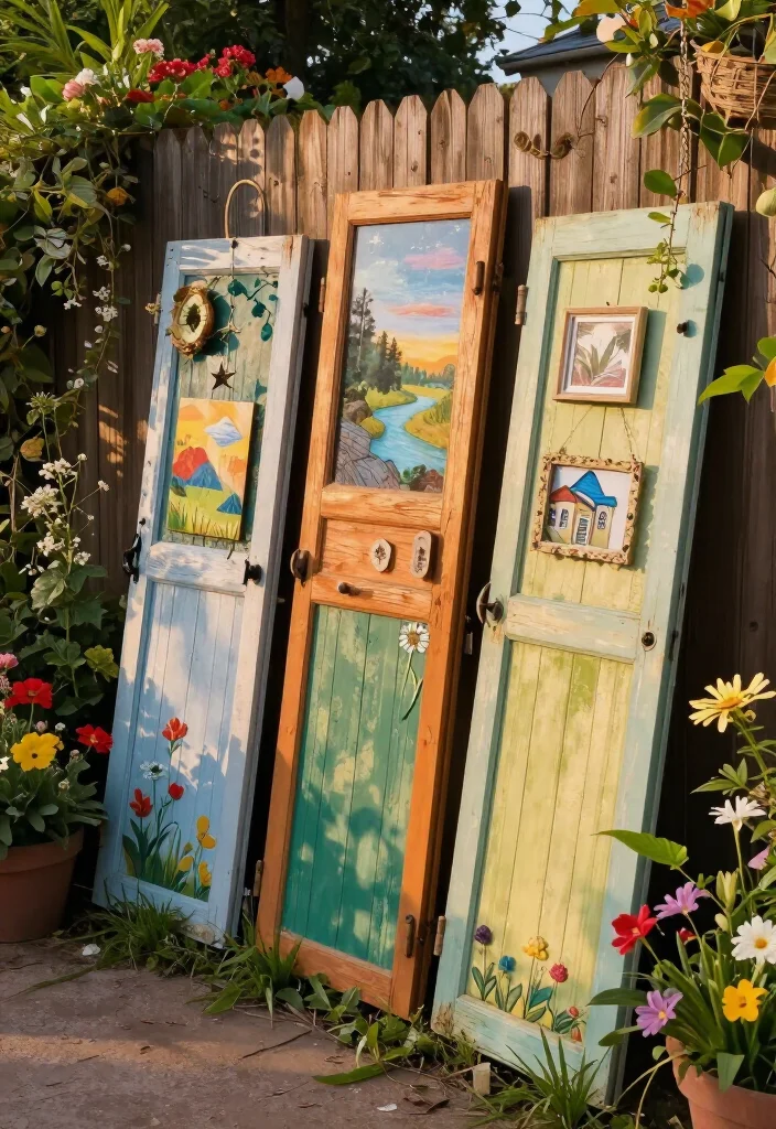 19 Old Shutter Outdoor Decor Ideas That'll Transform Your Space into a Charming Retreat! - 14. Shutter Garden Art Display 1