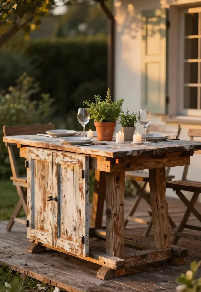 19 Old Shutter Outdoor Decor Ideas That'll Transform Your Space into a Charming Retreat! - 16. Shutter Bistro Table 1