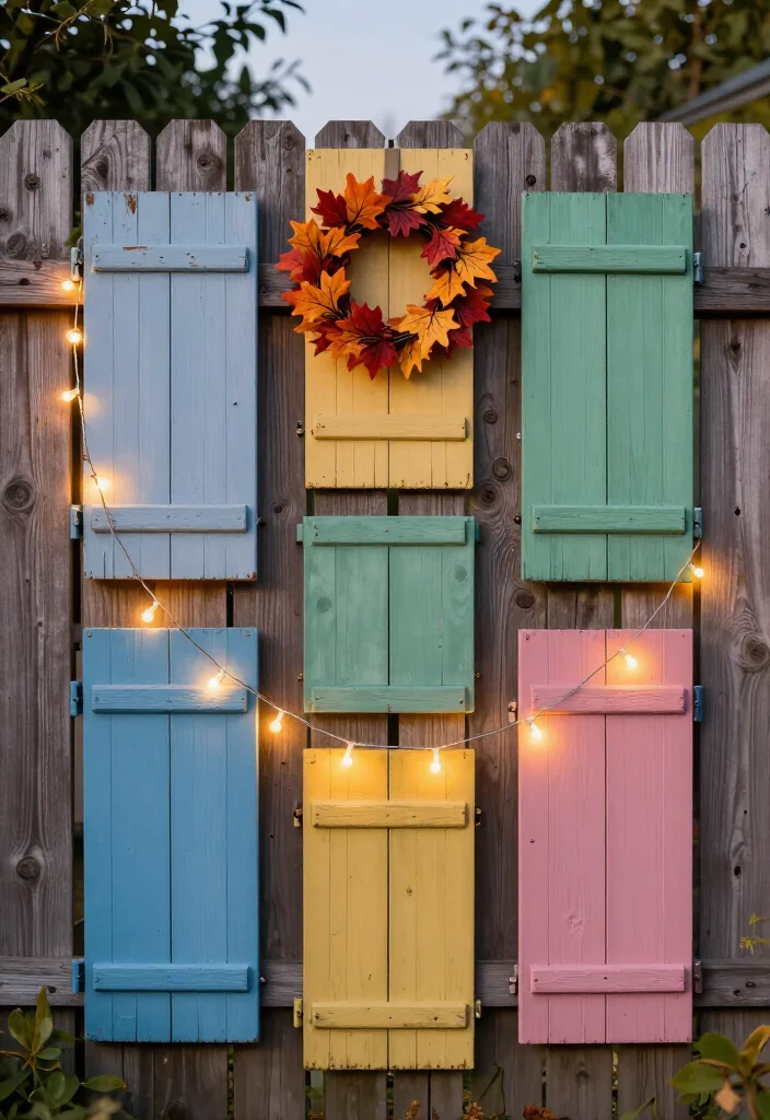 19 Old Shutter Outdoor Decor Ideas That'll Transform Your Space into a Charming Retreat! - 2. Shutter Wall Art 1