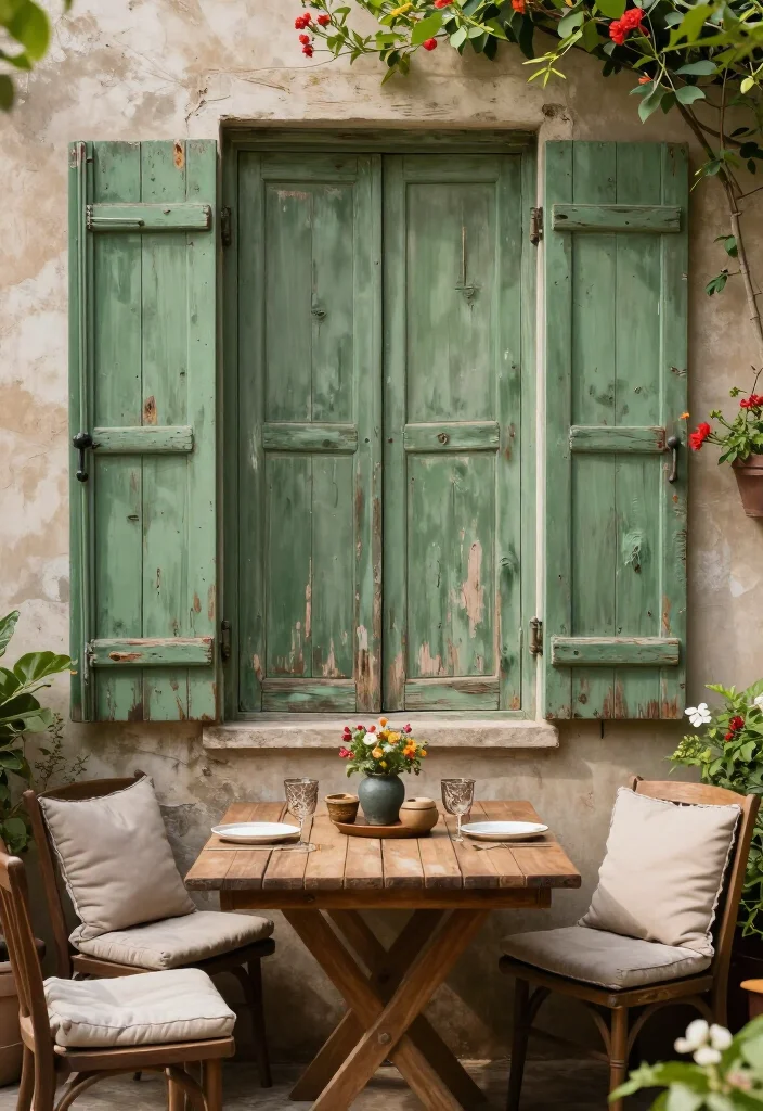 19 Old Shutter Outdoor Decor Ideas That'll Transform Your Space into a Charming Retreat! - 5. Shutter Seating Area 1