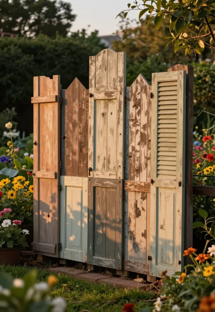 19 Old Shutter Outdoor Decor Ideas That'll Transform Your Space into a Charming Retreat! - 9. Shutter Garden Fence 1