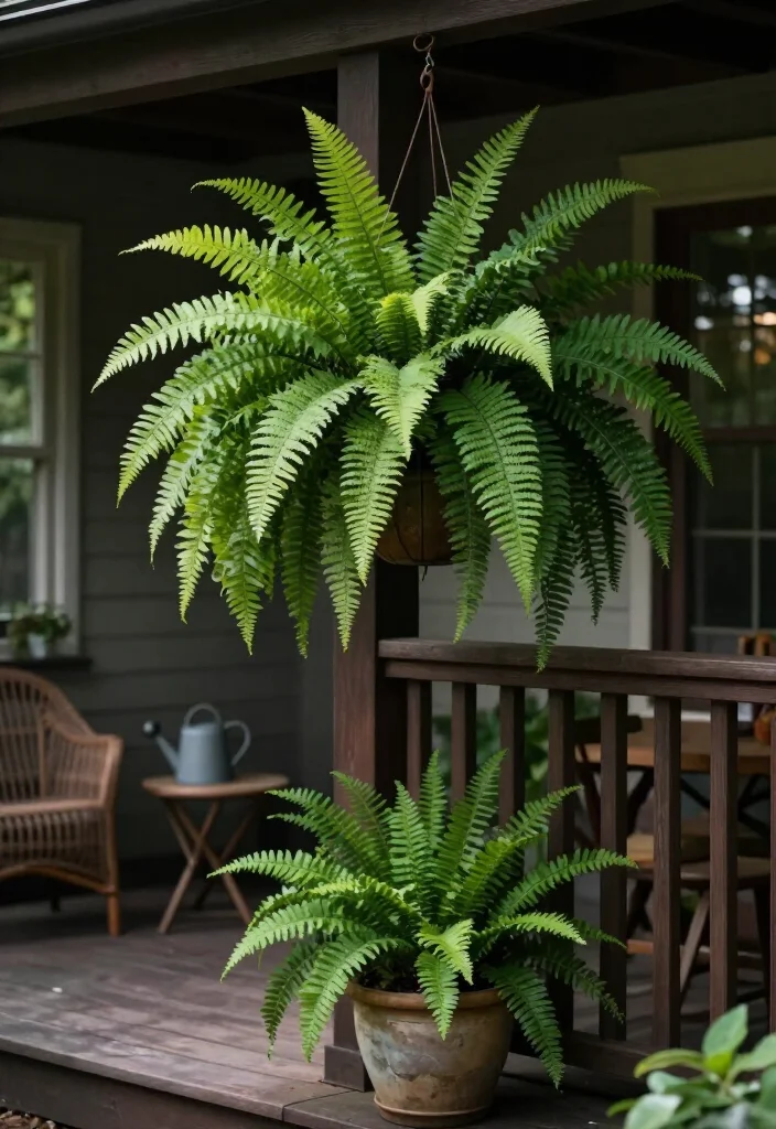 19 Stunning Plants That Thrive on a Shady Porch: Beautiful Ideas for Low-Light Spaces 2 19 Plants That Thrive on a Shady Porch: Beautiful Ideas for Low-Light Spaces - 1. Boston Fern for a Soft, Full Hanging Basket 1