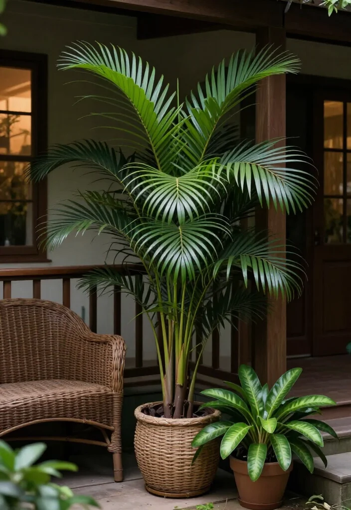 19 Stunning Plants That Thrive on a Shady Porch: Beautiful Ideas for Low-Light Spaces 44 19 Plants That Thrive on a Shady Porch: Beautiful Ideas for Low-Light Spaces - 11. Parlor Palm for a Relaxed Tropical Feel 1