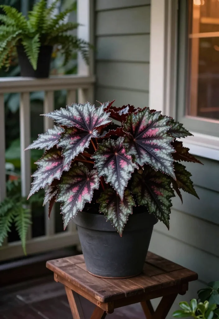 19 Stunning Plants That Thrive on a Shady Porch: Beautiful Ideas for Low-Light Spaces 66 19 Plants That Thrive on a Shady Porch: Beautiful Ideas for Low-Light Spaces - 13. Rex Begonia for Bold Leaf Color 1