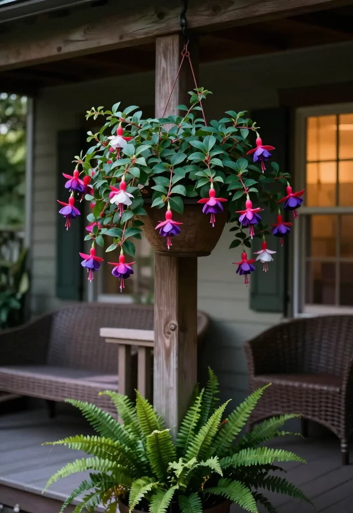 19 Stunning Plants That Thrive on a Shady Porch: Beautiful Ideas for Low-Light Spaces 67 19 Plants That Thrive on a Shady Porch: Beautiful Ideas for Low-Light Spaces - 14. Fuchsia for Bright Blooms in Filtered Light 1
