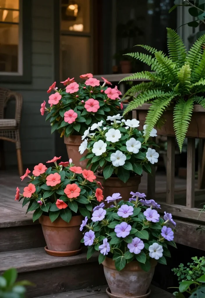 19 Stunning Plants That Thrive on a Shady Porch: Beautiful Ideas for Low-Light Spaces 69 19 Plants That Thrive on a Shady Porch: Beautiful Ideas for Low-Light Spaces - 16. Impatiens for a Reliable Burst of Flowers 1