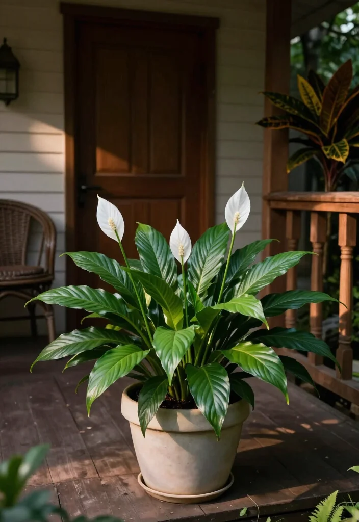 19 Stunning Plants That Thrive on a Shady Porch: Beautiful Ideas for Low-Light Spaces 26 19 Plants That Thrive on a Shady Porch: Beautiful Ideas for Low-Light Spaces - 5. Peace Lily for Elegant White Blooms 1