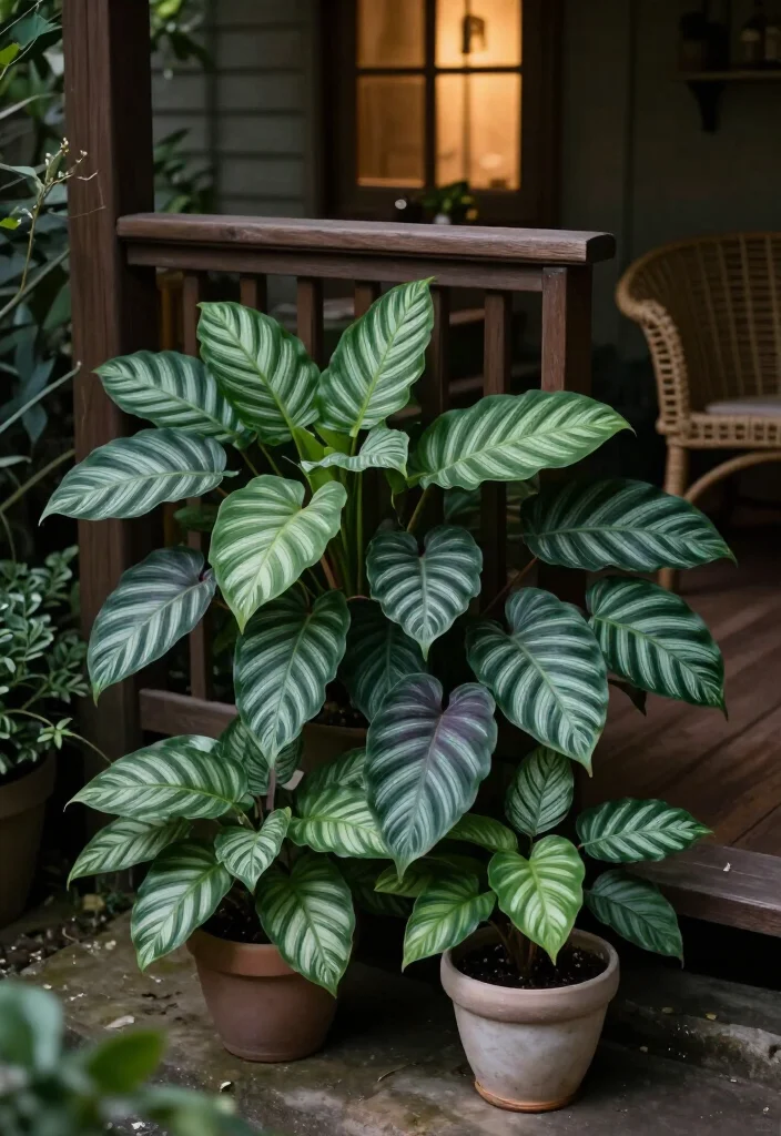19 Stunning Plants That Thrive on a Shady Porch: Beautiful Ideas for Low-Light Spaces 27 19 Plants That Thrive on a Shady Porch: Beautiful Ideas for Low-Light Spaces - 6. Calathea for Painted Leaf Patterns 1