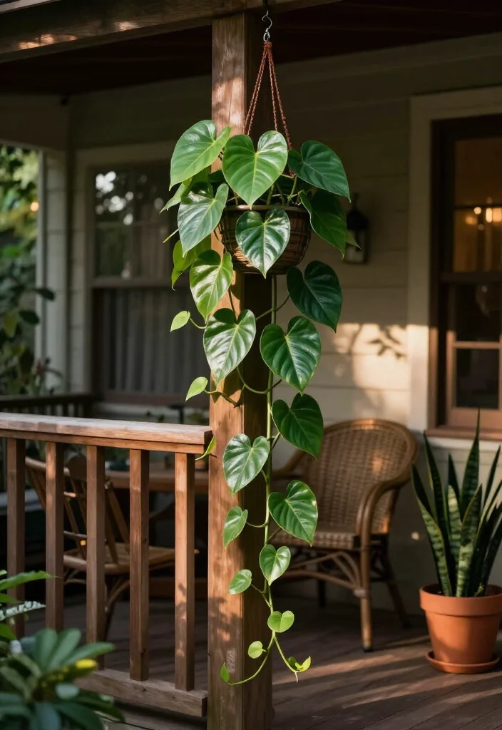 19 Stunning Plants That Thrive on a Shady Porch: Beautiful Ideas for Low-Light Spaces 42 19 Plants That Thrive on a Shady Porch: Beautiful Ideas for Low-Light Spaces - 9. Heartleaf Philodendron for a Gentle Vine 1