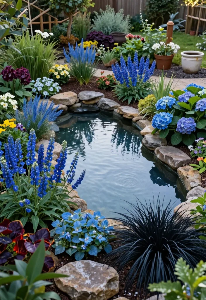feng shui colors garden five elements / 7 Feng Shui Colors Your Garden Needs to Balance the Five Elements - 7. Blue and Black: Water Colors That Add Calm and Flow 1