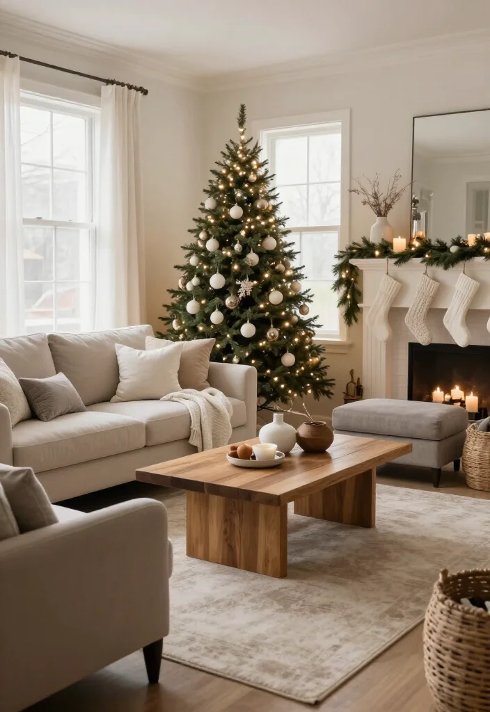 🔥 Elegant Neutral Christmas Living Room Style Ideas: 17 Cozy Ways to Decorate 60 🔥 Elegant Neutral Christmas Living Room Style Ideas: 17 Cozy Ways to Decorate - 15. Arrange the Furniture for Easy Holiday Conversations 1