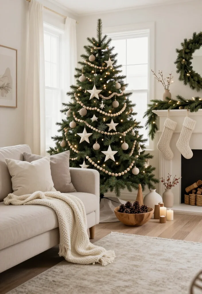 🔥 Elegant Neutral Christmas Living Room Style Ideas: 17 Cozy Ways to Decorate 71 🔥 Elegant Neutral Christmas Living Room Style Ideas: 17 Cozy Ways to Decorate - 16. Add Handmade Details for a Personal Touch 1