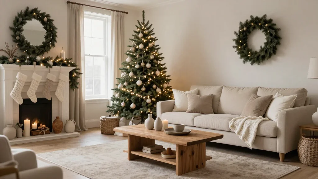 Elegant Neutral Christmas Living Room Style Ideas 17 Cozy Ways to Decorate