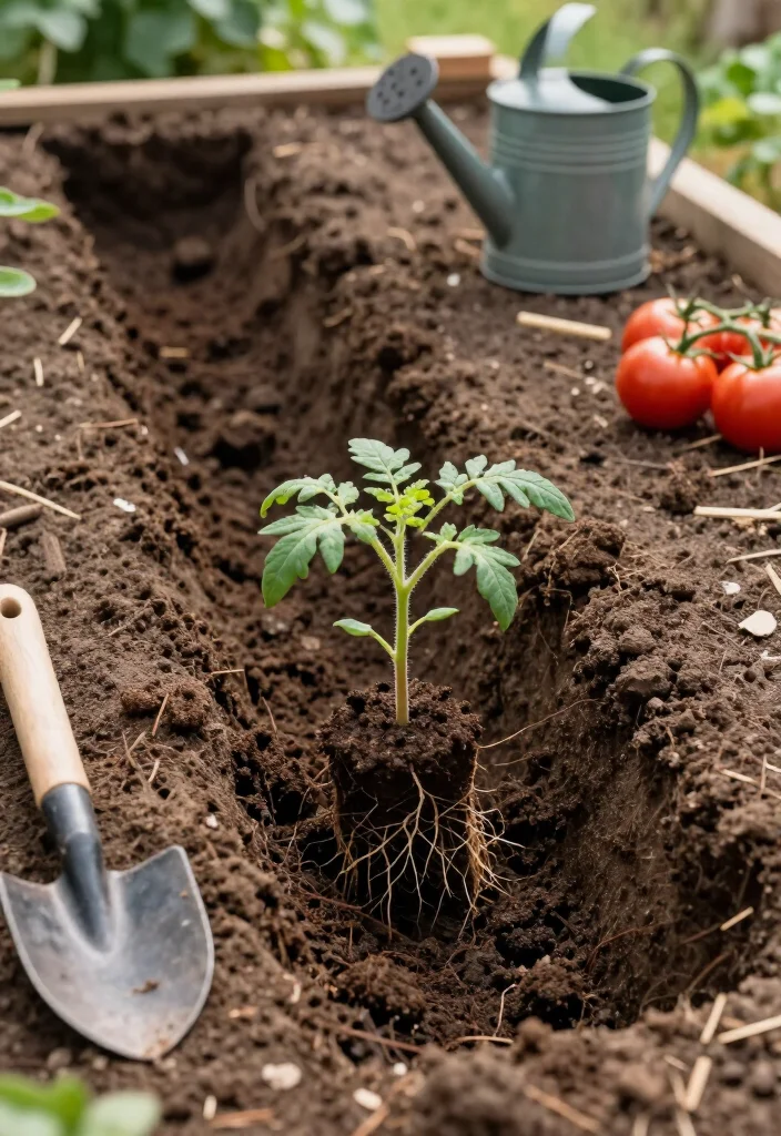 How to Plant Tomatoes in a Trench: 7 Steps to Stronger Roots 13 How to Plant Tomatoes in a Trench: 7 Steps to Stronger Roots - Step 2: Dig a Long, Shallow Trench 1