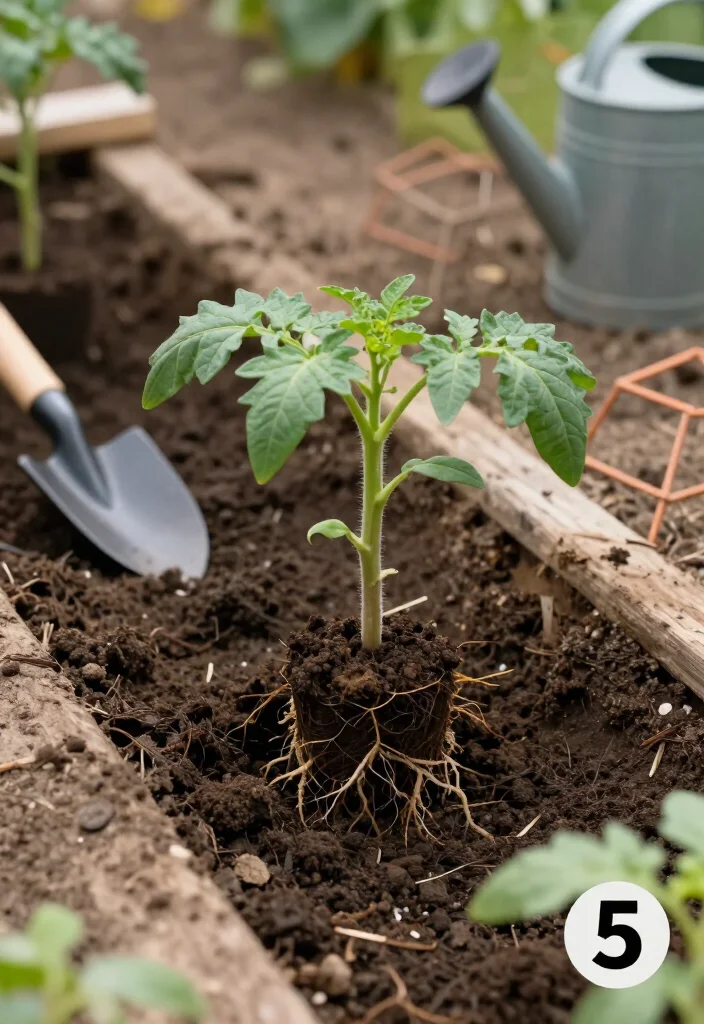 How to Plant Tomatoes in a Trench: 7 Steps to Stronger Roots 38 How to Plant Tomatoes in a Trench: 7 Steps to Stronger Roots - Step 5: Backfill Carefully and Firm the Soil 1