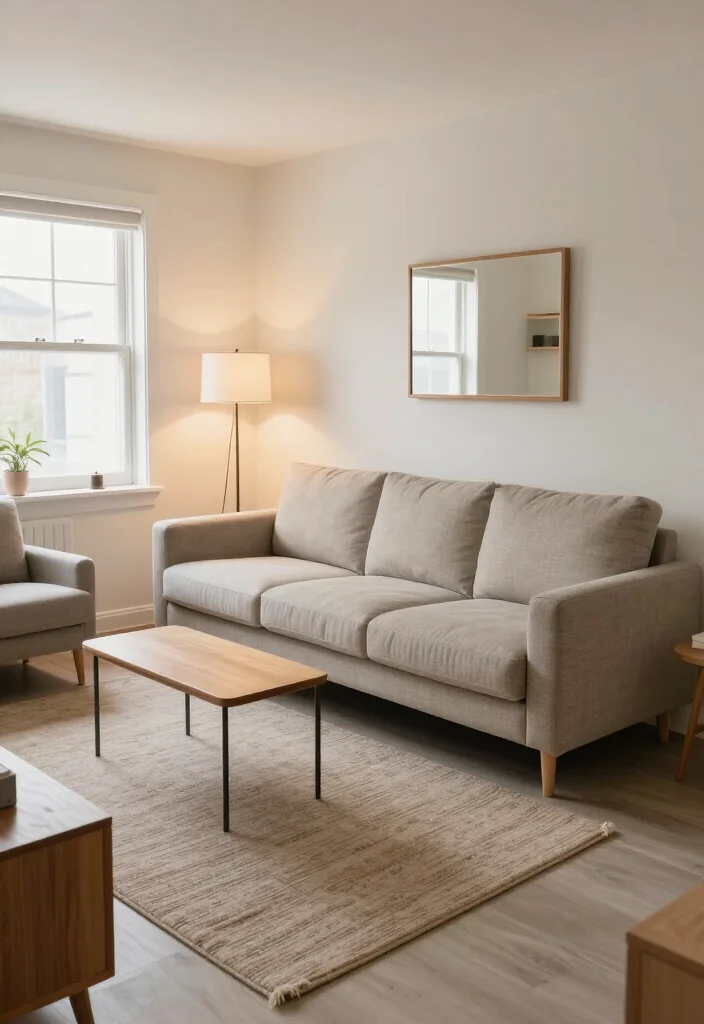 Sofa Too Big for Your Room? 15 Small Living Room Layout Tricks That Make Space Feel Instantly Bigger! - 4. Swap Visual Bulk for Slim Sofa-Side Pieces 1